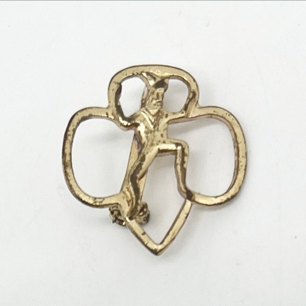 🔥 Vintage 1950s Girl Scout Brownie Dancing Pixie Gold Tone Pin